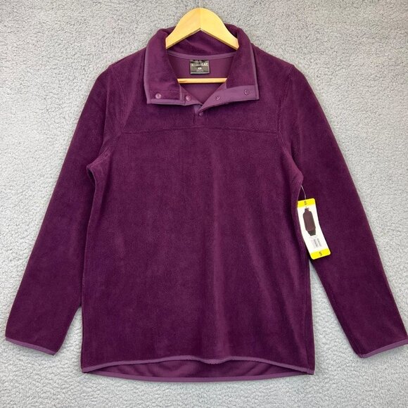 NEW 32 Degrees Heat Women's Snap Fleece Pullover Lightweight Purple sweater sz S - Picture 1 of 10